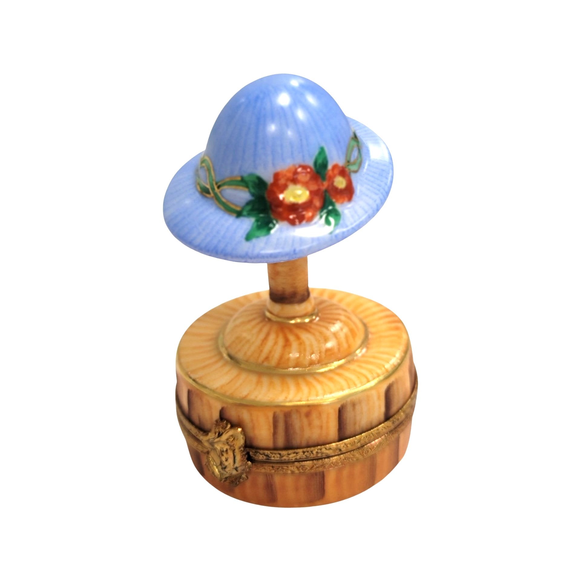 Blue Hat Limoges Box Figurine Porcelain Limoges Limoges Box Women hat fashion French Trinket Box