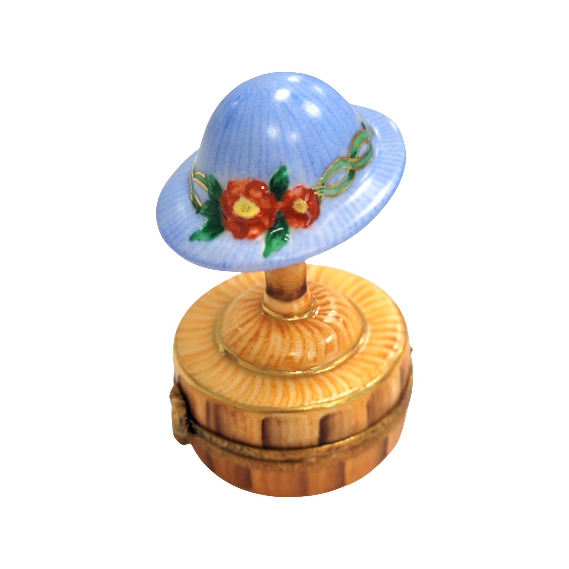 Blue Hat Limoges Box Figurine Porcelain Limoges Limoges Box Women hat fashion French Trinket Box