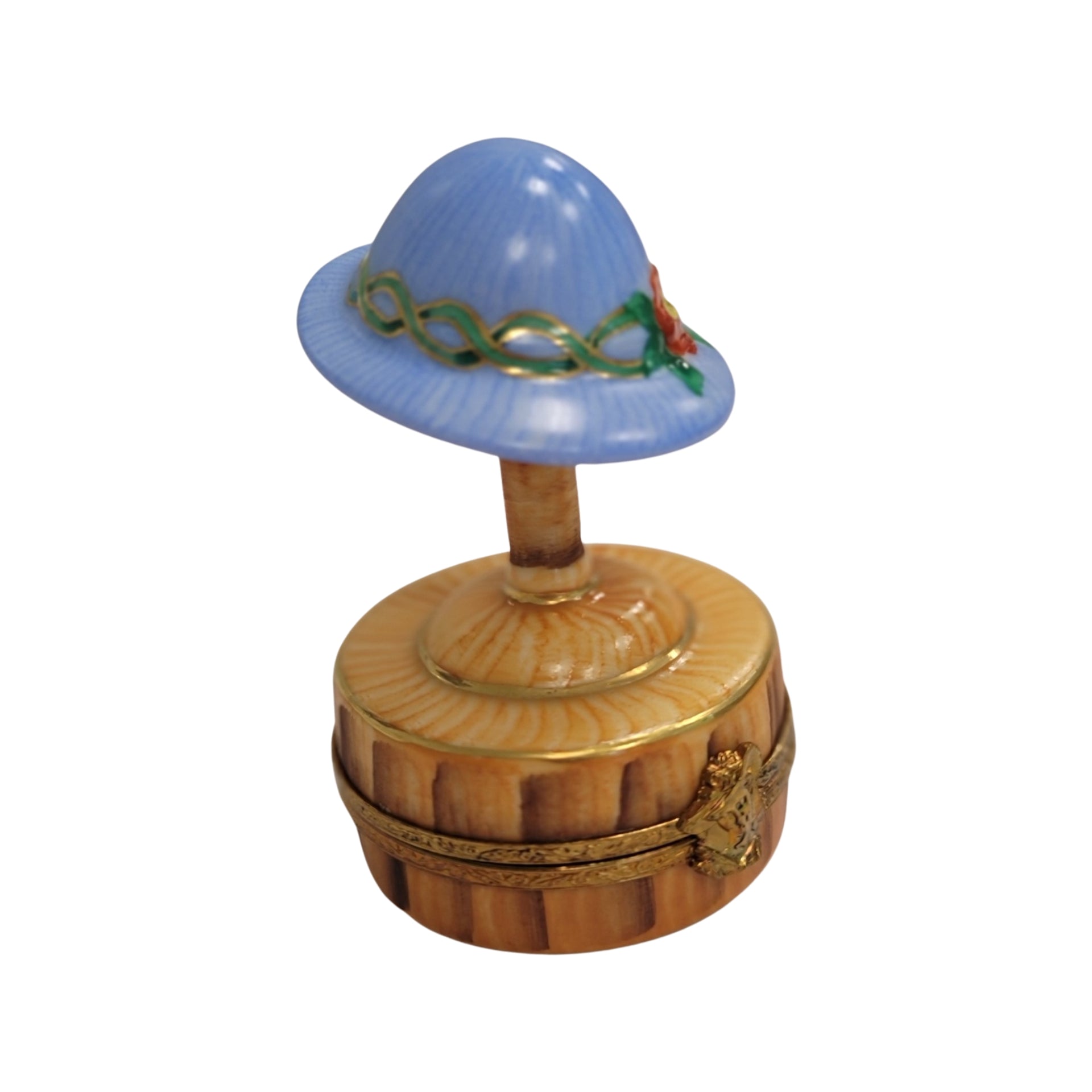 Blue Hat Limoges Box Figurine Porcelain Limoges Limoges Box Women hat fashion French Trinket Box