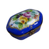 Blue Limoges Hexagon Pill Box Porcelain Limoges LIMOGES BOXES traditional antique French Trinket Box