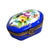 Blue Limoges Hexagon Pill Box Porcelain Limoges LIMOGES BOXES traditional antique French Trinket Box