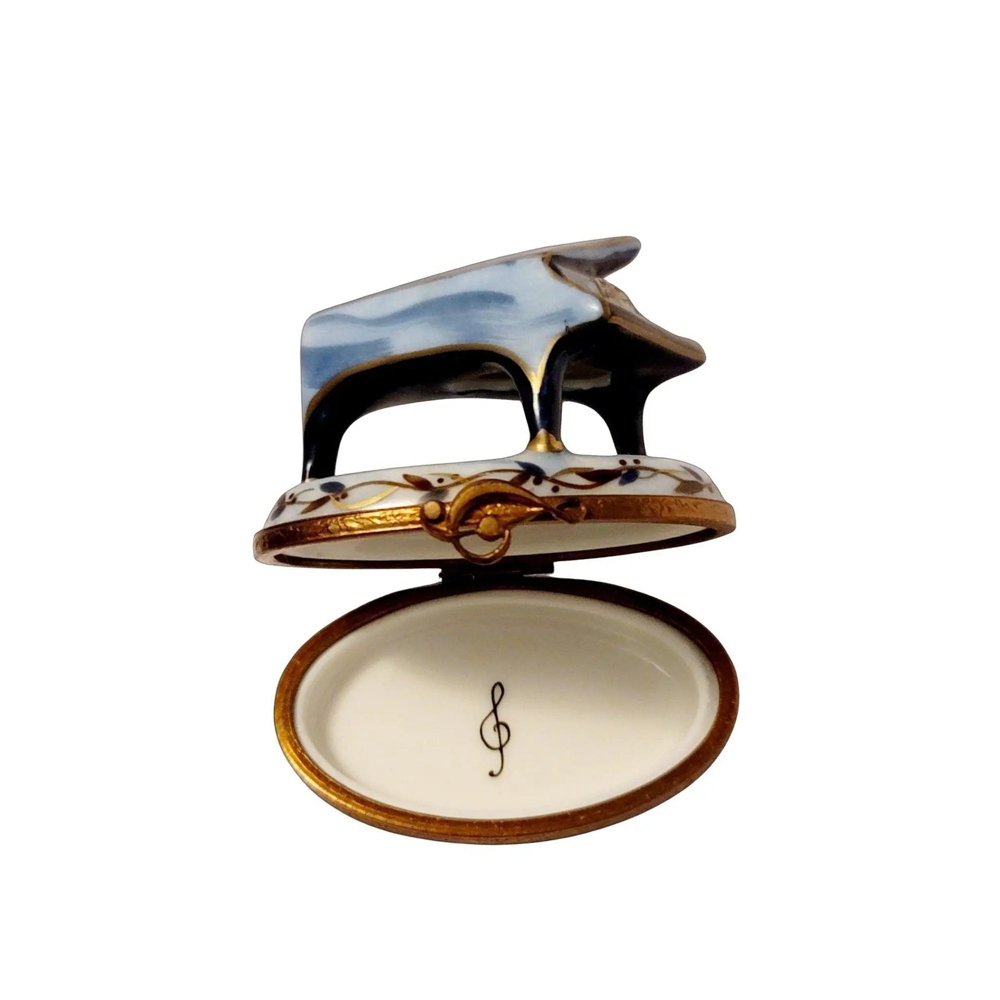 Blue Limoges Piano Treasure Porcelain Limoges French Trinket Box