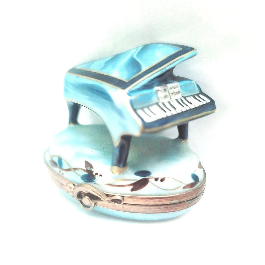 Blue Limoges Piano Treasure Porcelain Limoges French Trinket Box