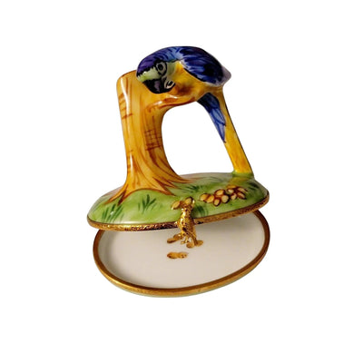 Blue Maccaw Porcelain Limoges bird birds French Trinket Box