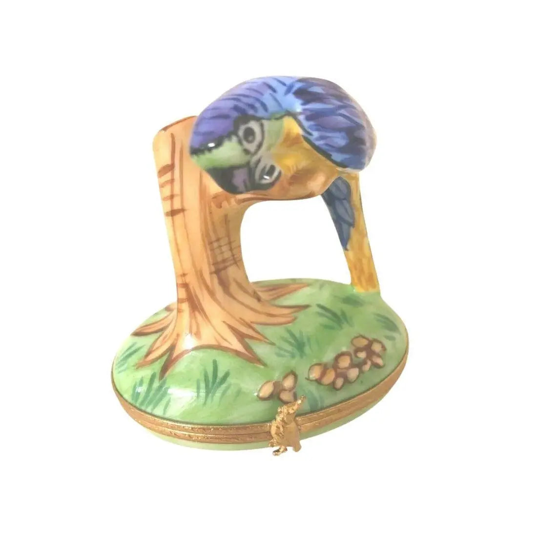 Blue Maccaw Porcelain Limoges bird birds French Trinket Box