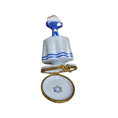 Blue Menorah Judiasm Hannukah-religion Limoges Box jewish-CH8C229