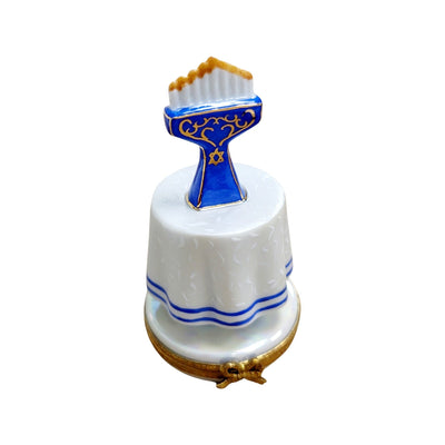 Blue Menorah Judiasm Hannukah-religion Limoges Box jewish-CH8C229