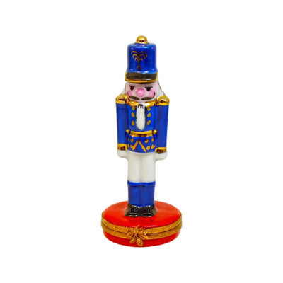 Blue Nutcracker Porcelain Limoges nutcracker French Trinket Box