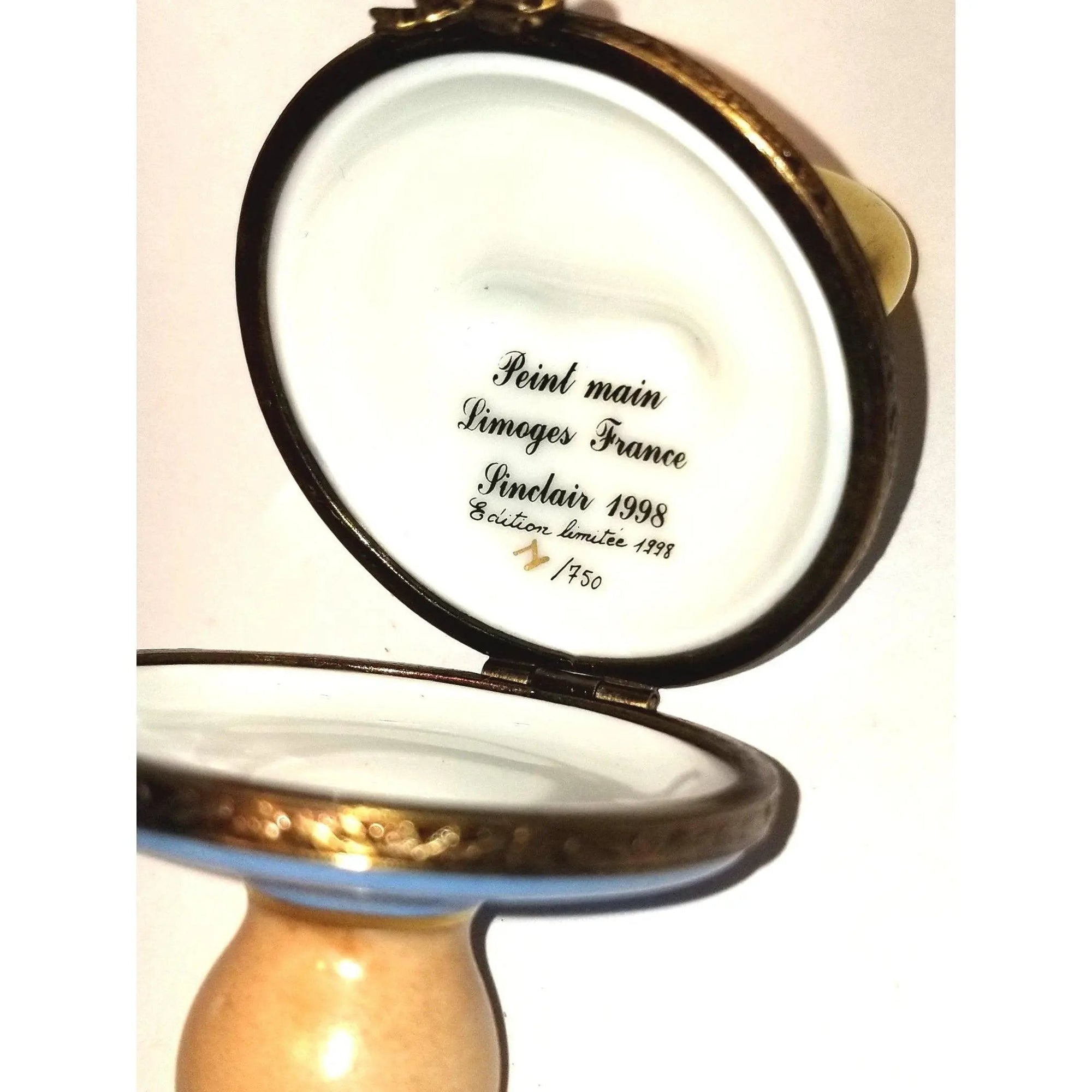 Blue Pacifier Baby Limoges Box Porcelain Limoges baby limoges box babies maternity French Trinket Box