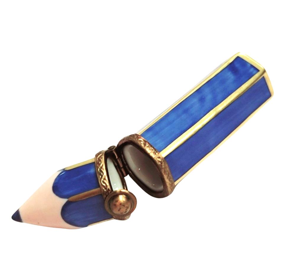 Blue Pencil Limoges Box Porcelain Limoges fine art Baby LIMOGES BOXES professional French Trinket Box