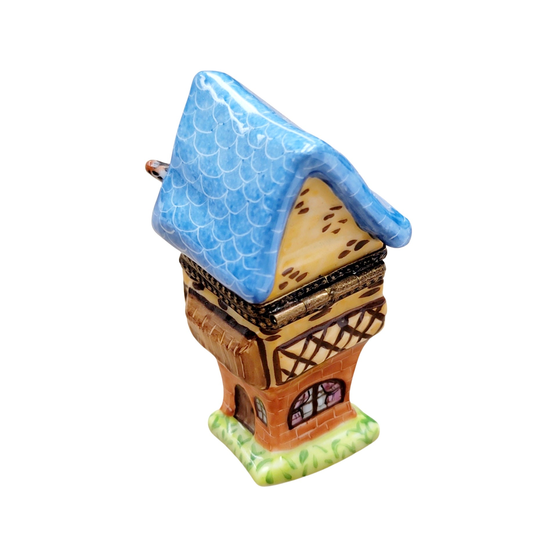 Blue Roof Bird House Limoges Box Porcelain Limoges birds garden French Trinket Box