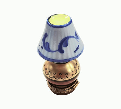 Blue Shade Limoges Box Lamp Porcelain Limoges furniture French Trinket Box
