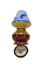 Blue Shade Limoges Box Lamp Porcelain Limoges furniture French Trinket Box