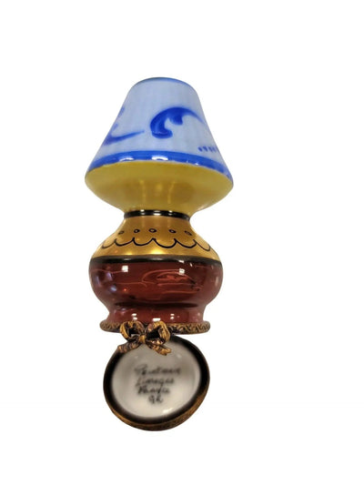 Blue Shade Limoges Box Lamp Porcelain Limoges furniture French Trinket Box