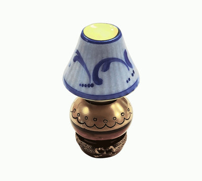 Blue Shade Limoges Box Lamp Porcelain Limoges furniture French Trinket Box