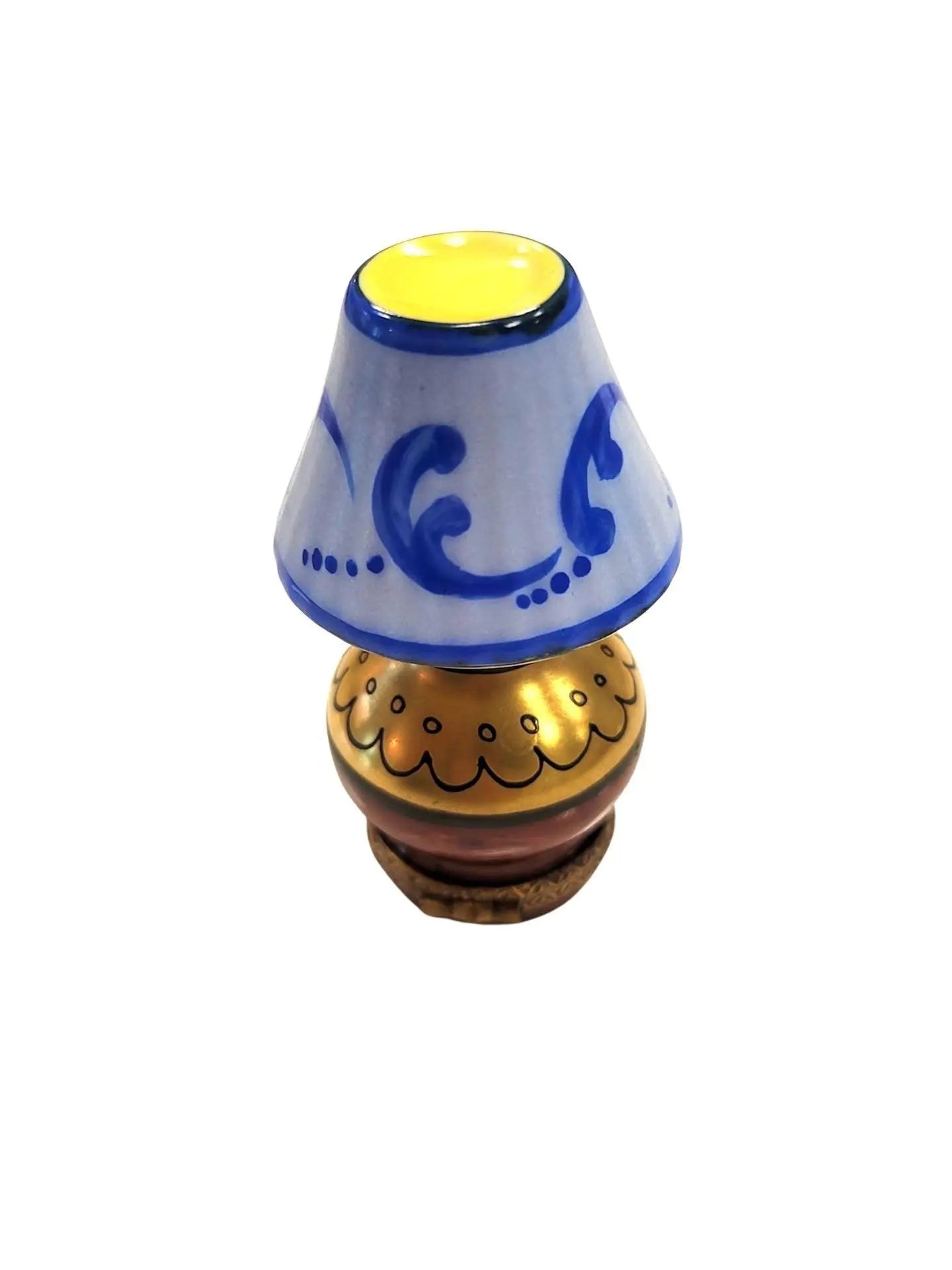 Blue Shade Limoges Box Lamp Porcelain Limoges furniture French Trinket Box