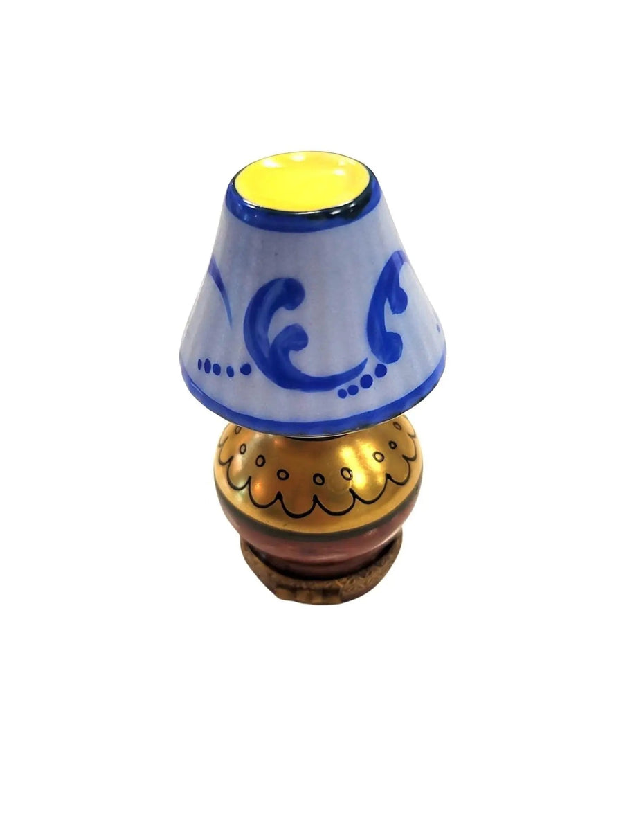 Blue Shade Limoges Box Lamp Porcelain Limoges furniture French Trinket Box