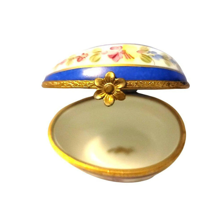 Blue Striped Porcelain Egg Porcelain Limoges Limoges Imports Limoges Boxes eggs egg Easter French Trinket Box