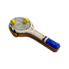 Blue Tennis Racquet Collectible Box Porcelain Limoges sports limoges boxes French Trinket Box