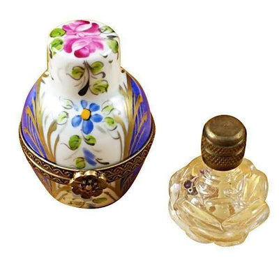 Blue Urn with One Bottle limoges box Porcelain Limoges French Trinket Box