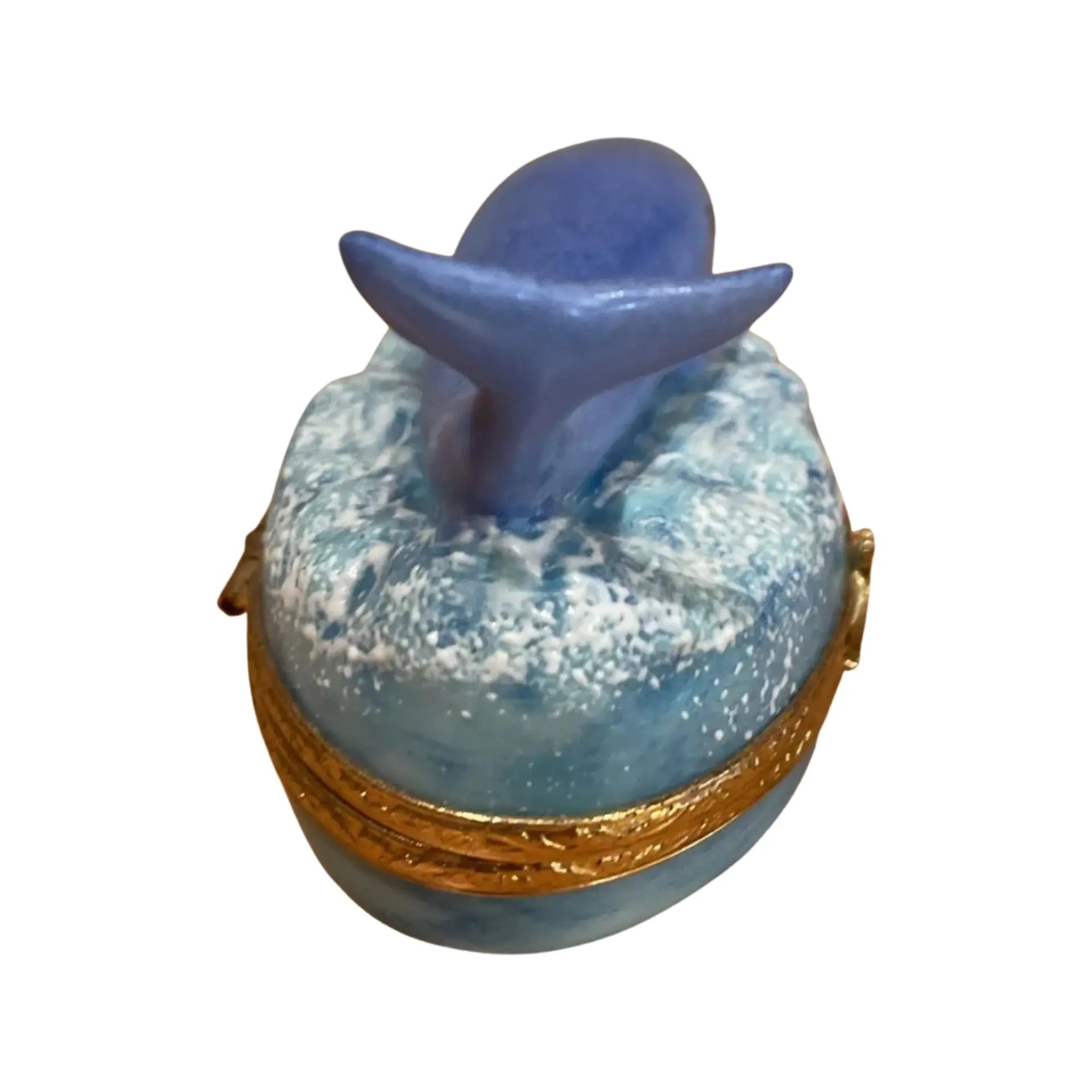 Blue Whale Porcelain Limoges Fish Ocean French Trinket Box