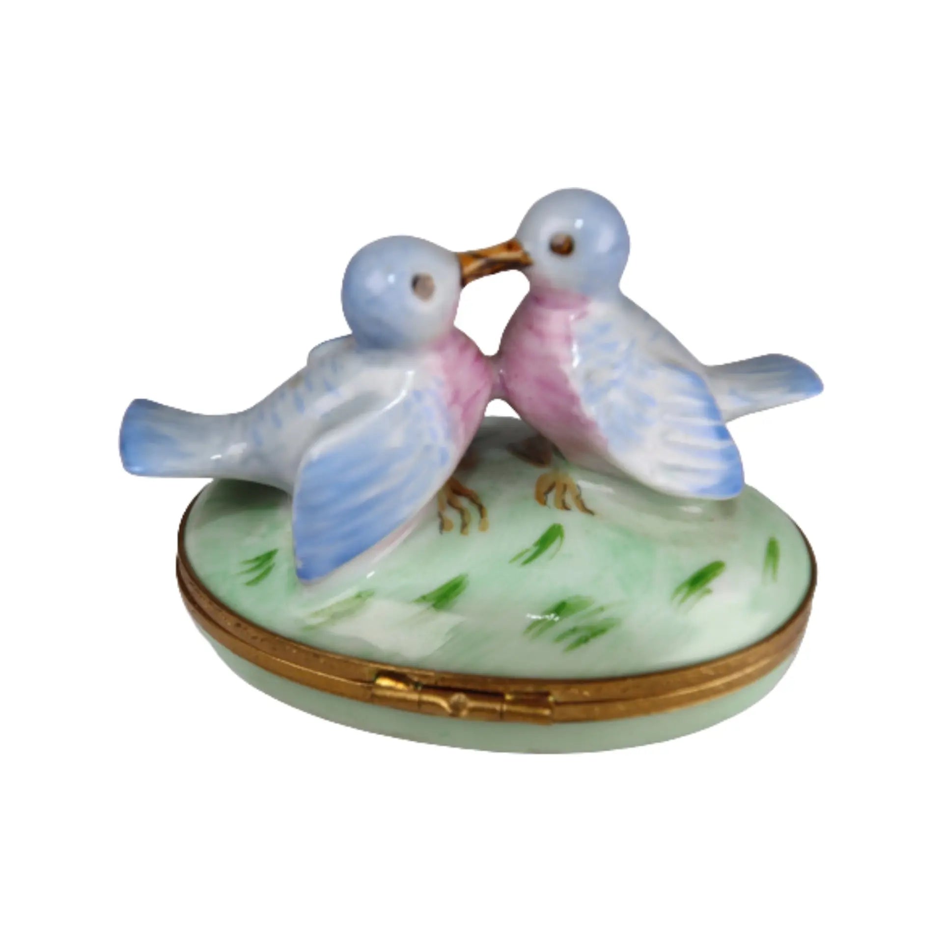 Bluebirds In Love Porcelain Limoges bird birds French Trinket Box