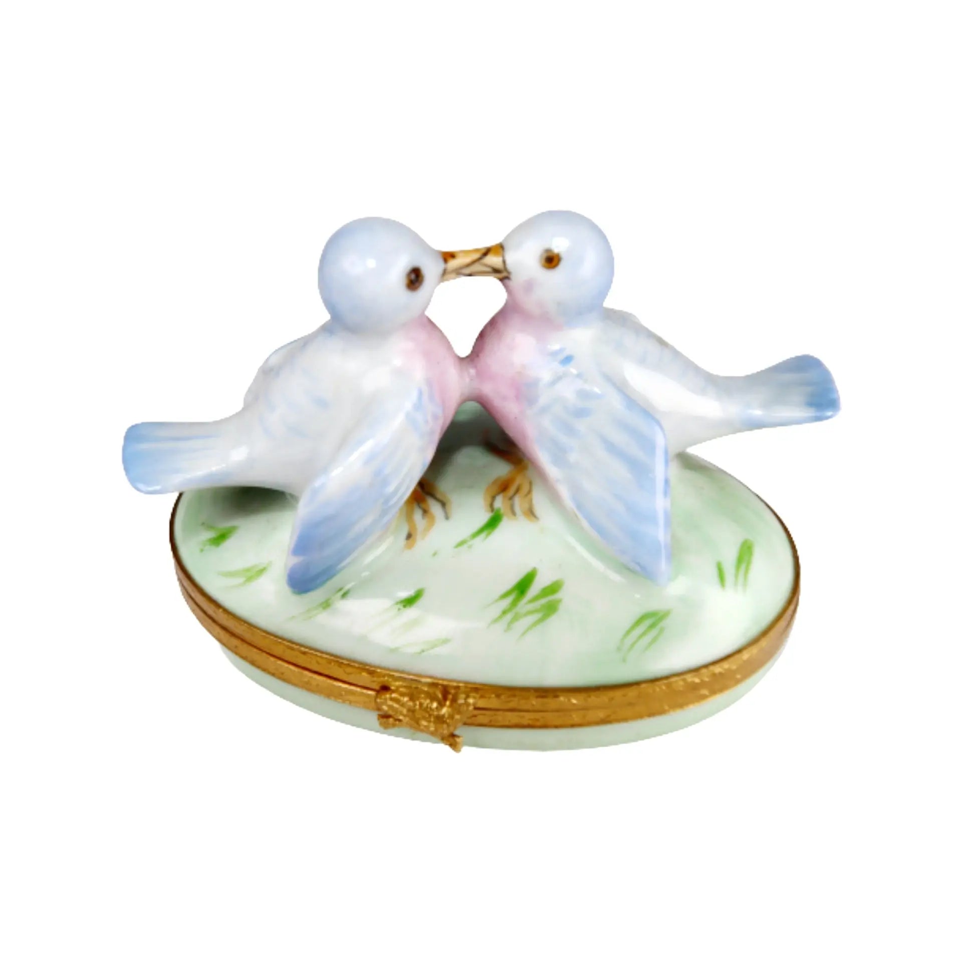 Bluebirds In Love Porcelain Limoges bird birds French Trinket Box