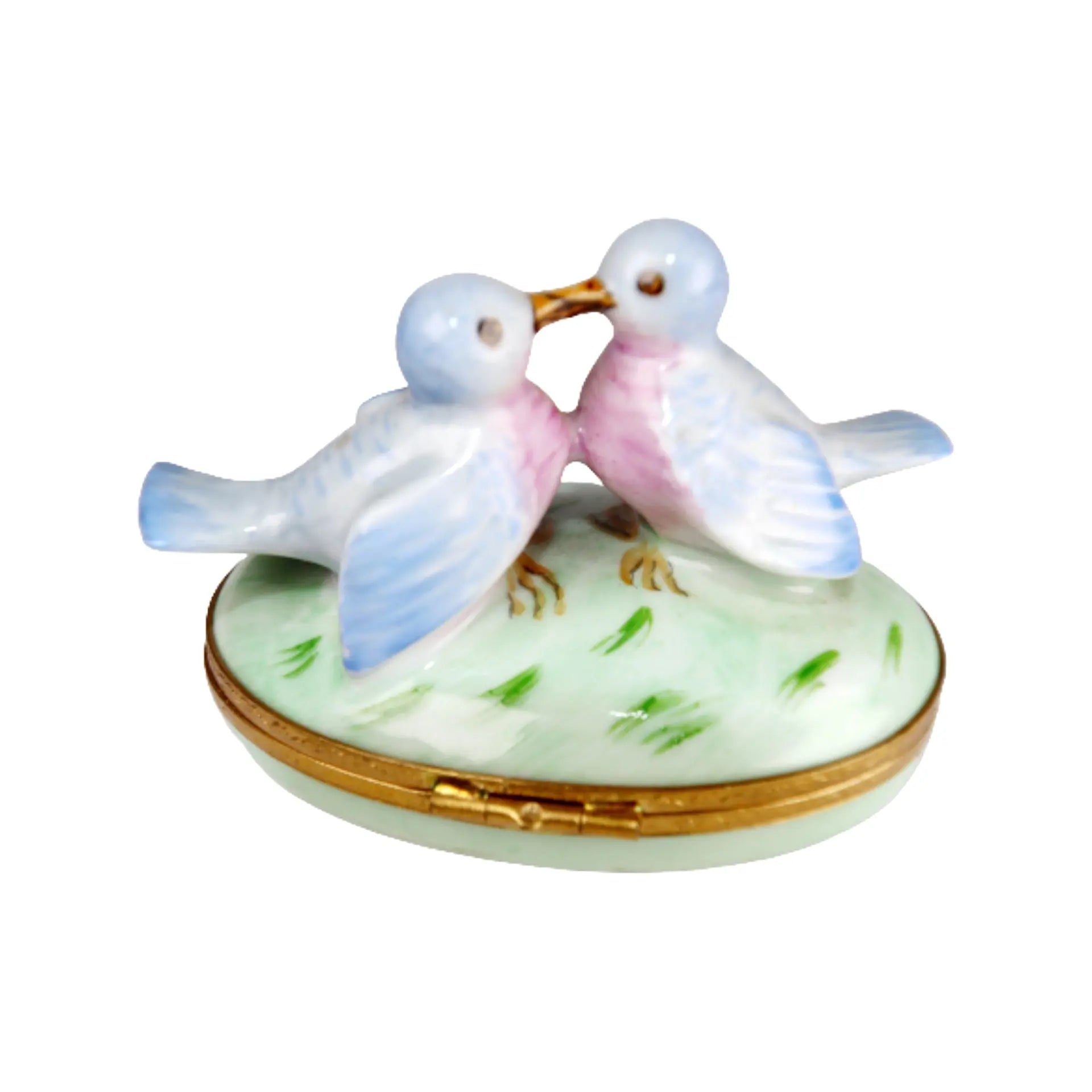 Bluebirds In Love Porcelain Limoges bird birds French Trinket Box
