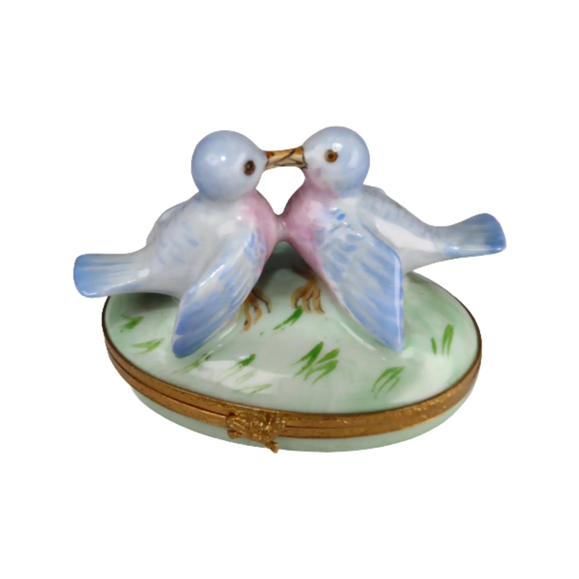 Bluebirds In Love Porcelain Limoges bird birds French Trinket Box
