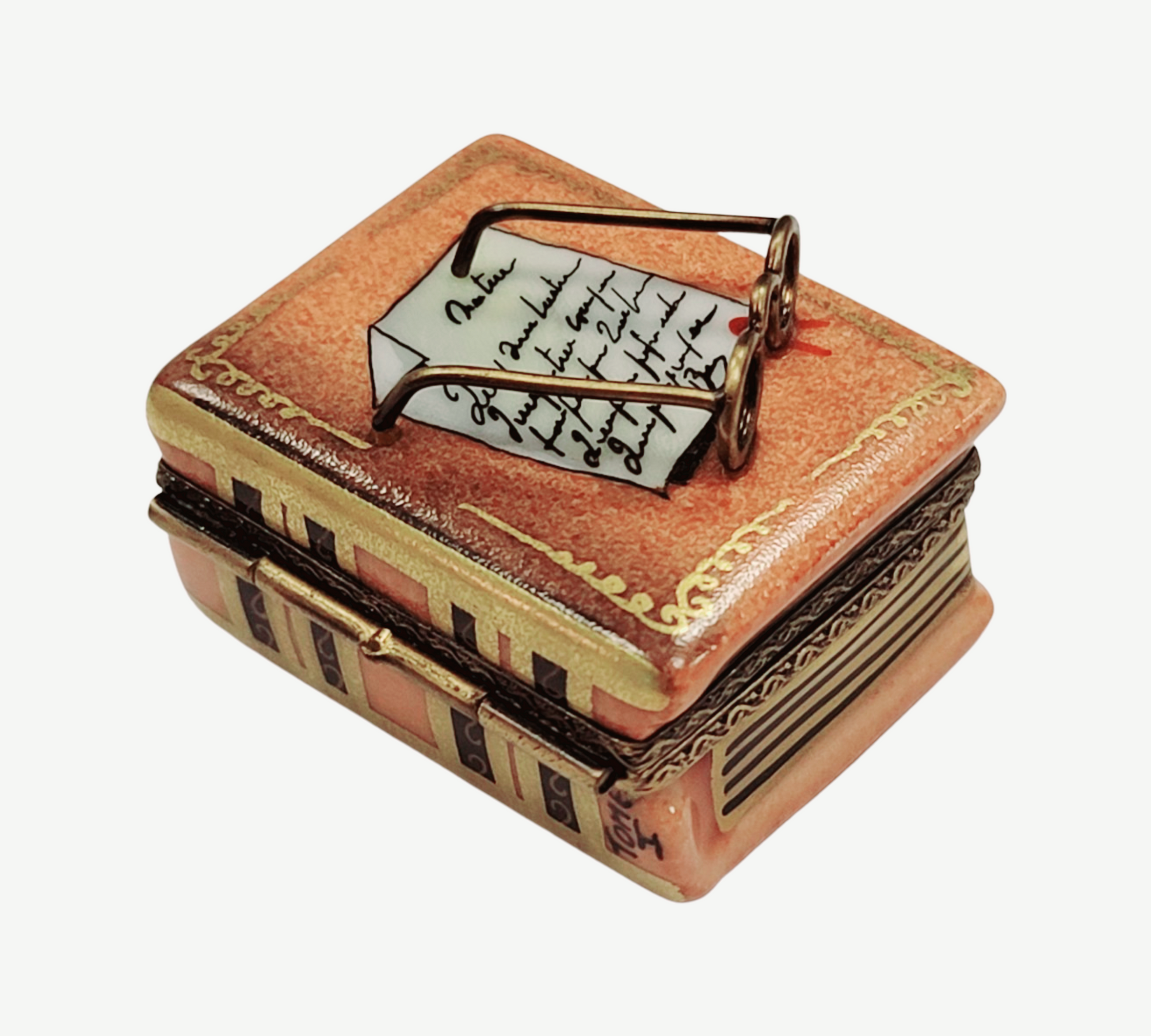 Book and Glasses Limoges Box Porcelain Limoges Book French Trinket Box