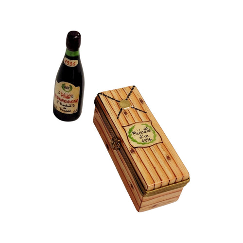 Bourgogne Wine Bottle Limoges Box Porcelain Limoges wine French Trinket Box