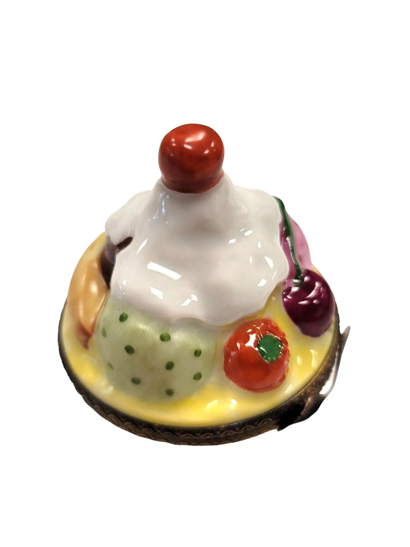 Bowl of Ice Cream Delight Porcelain Limoges Dessert Beach French Trinket Box