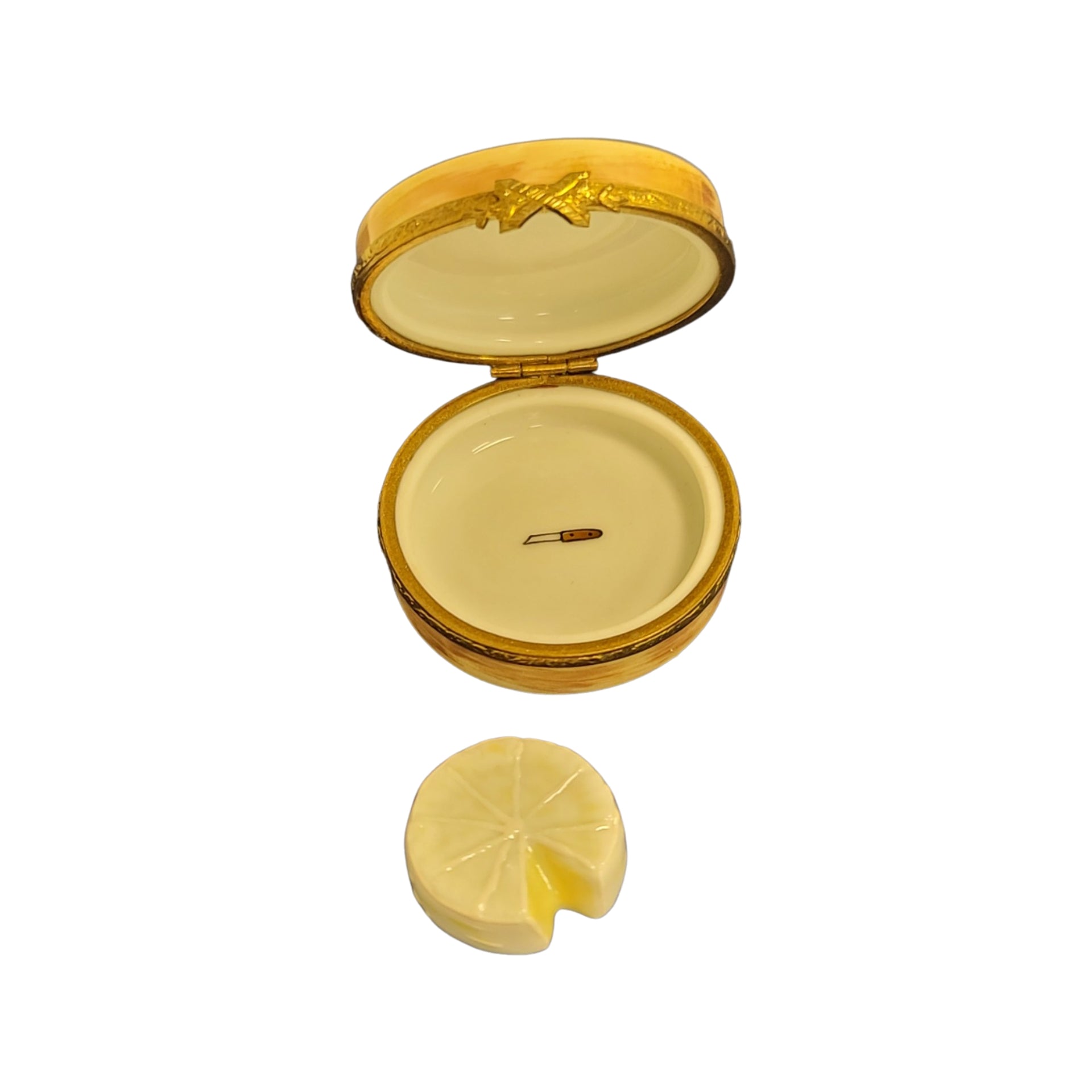 Brie Cheese Limoges Box Delight Porcelain Limoges food French Trinket Box