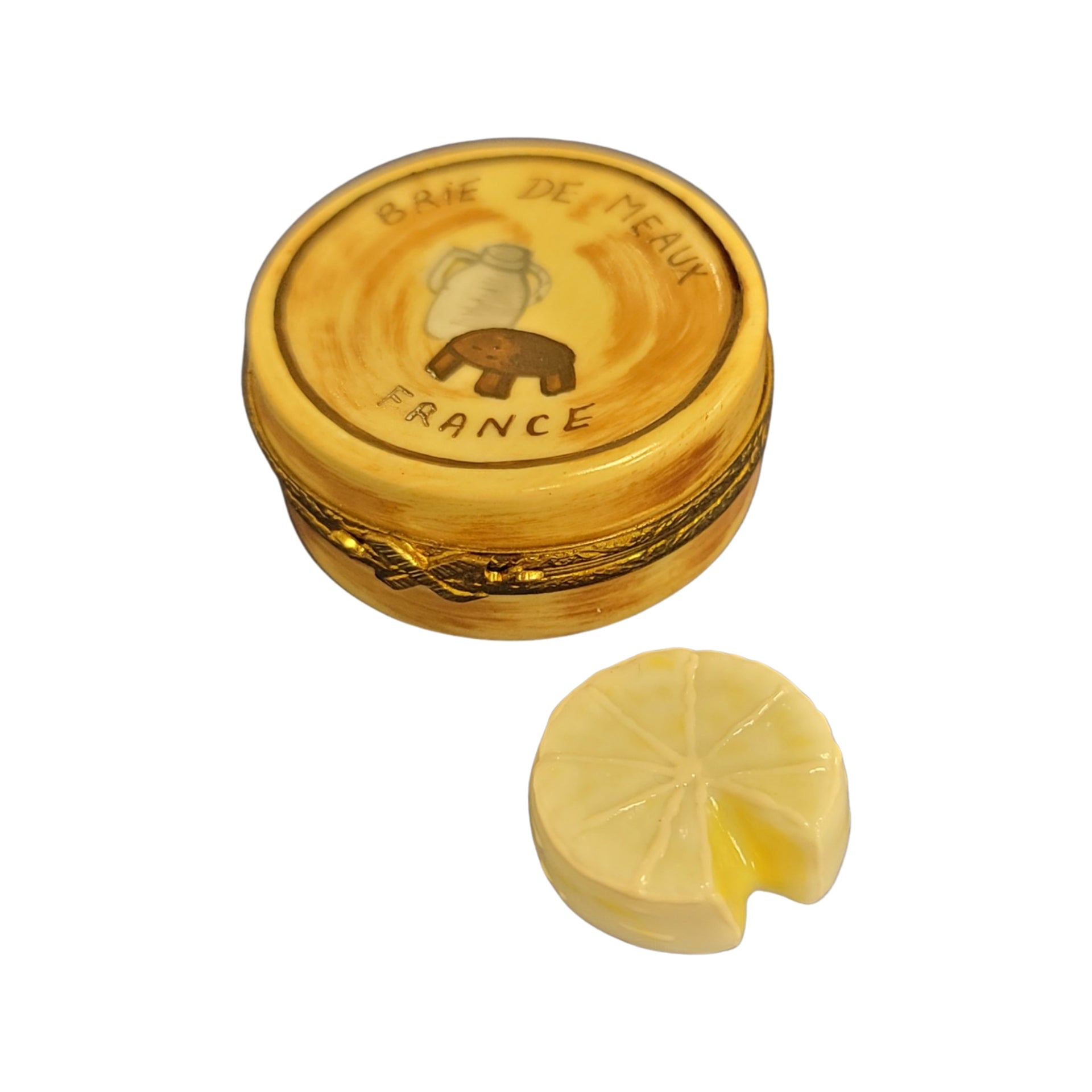 Brie Cheese Limoges Box Delight Porcelain Limoges food French Trinket Box