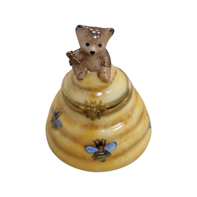Brown Bear Honey Hive Treasure Porcelain Limoges bear limoges boxes French Trinket Box
