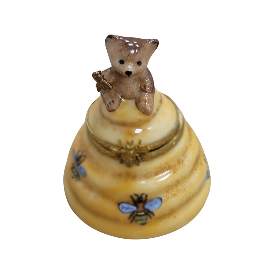 Brown Bear Honey Hive Treasure Porcelain Limoges bear limoges boxes French Trinket Box