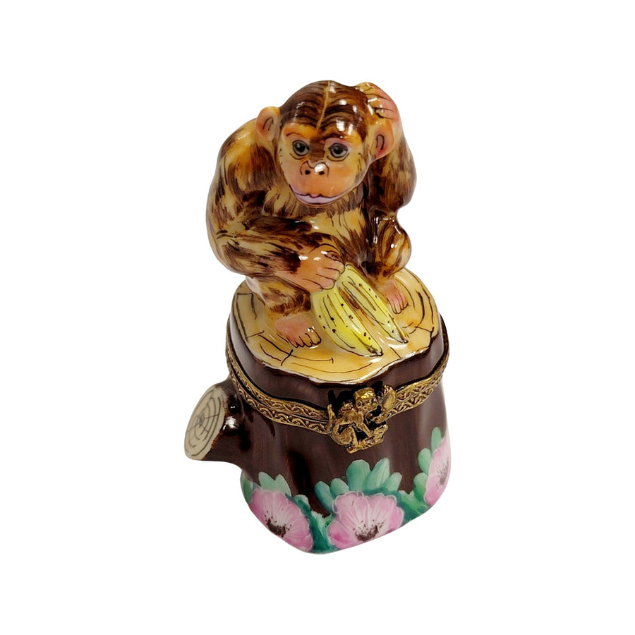 Brown Monkey Limoges Box Porcelain Limoges wild animals French Trinket Box