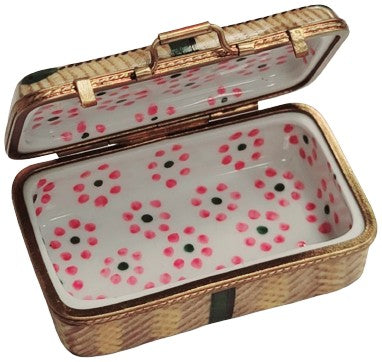 Brown Suitcase Limoges Box Porcelain Limoges travel French Trinket Box