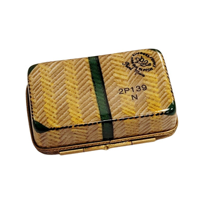 Brown Suitcase Limoges Box Porcelain Limoges travel French Trinket Box