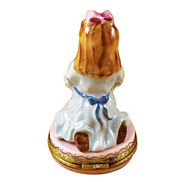 Brunette Girl Praying limoges box Porcelain Limoges French Trinket Box