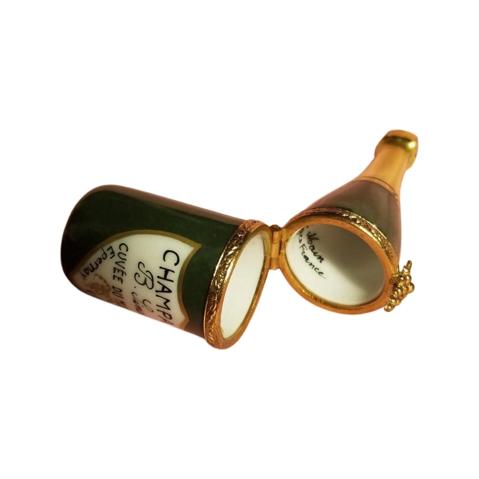 Brut Champagne Bottle Limoges Box Porcelain Limoges Wine Spirits French Trinket Box