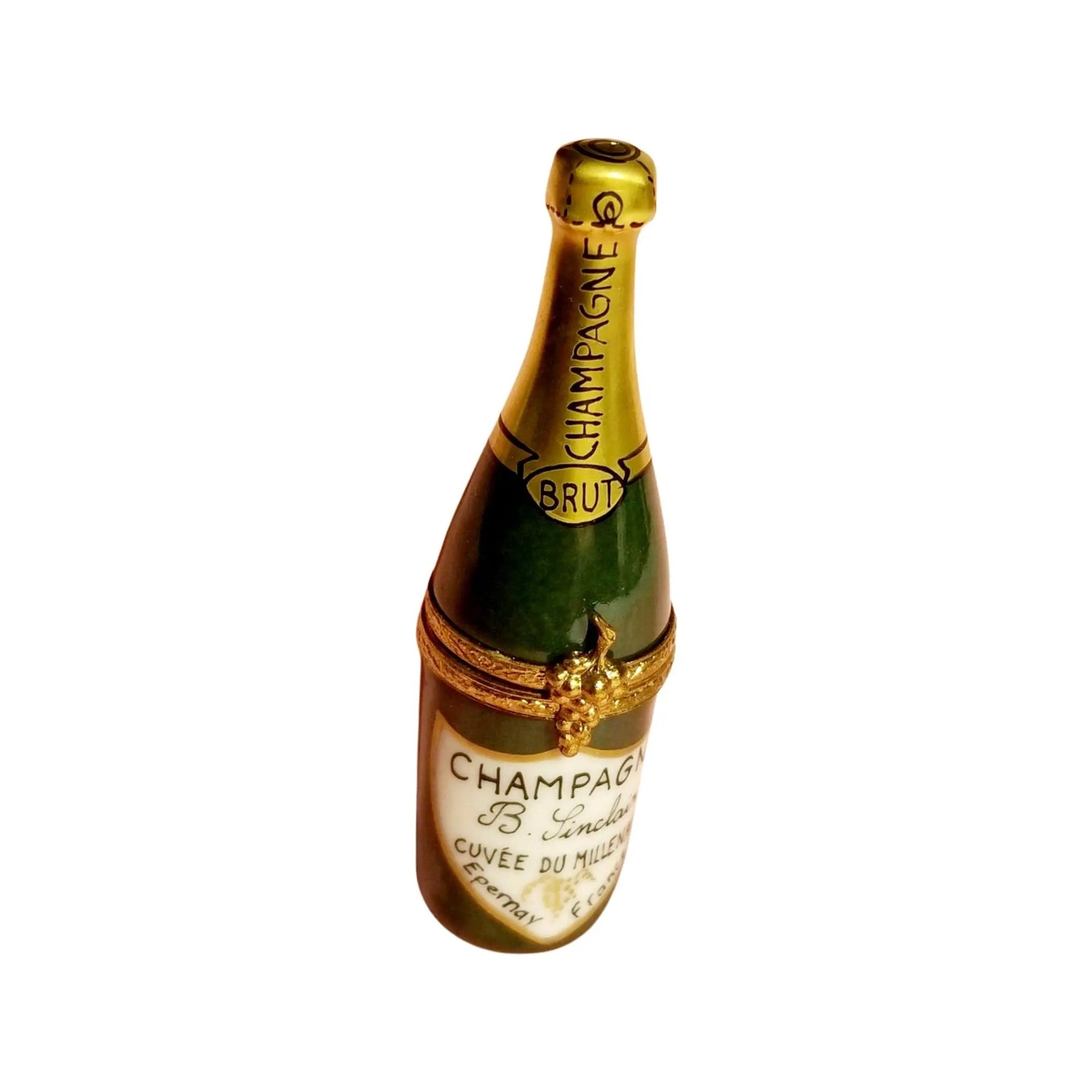 Brut Champagne Bottle Limoges Box Porcelain Limoges Wine Spirits French Trinket Box