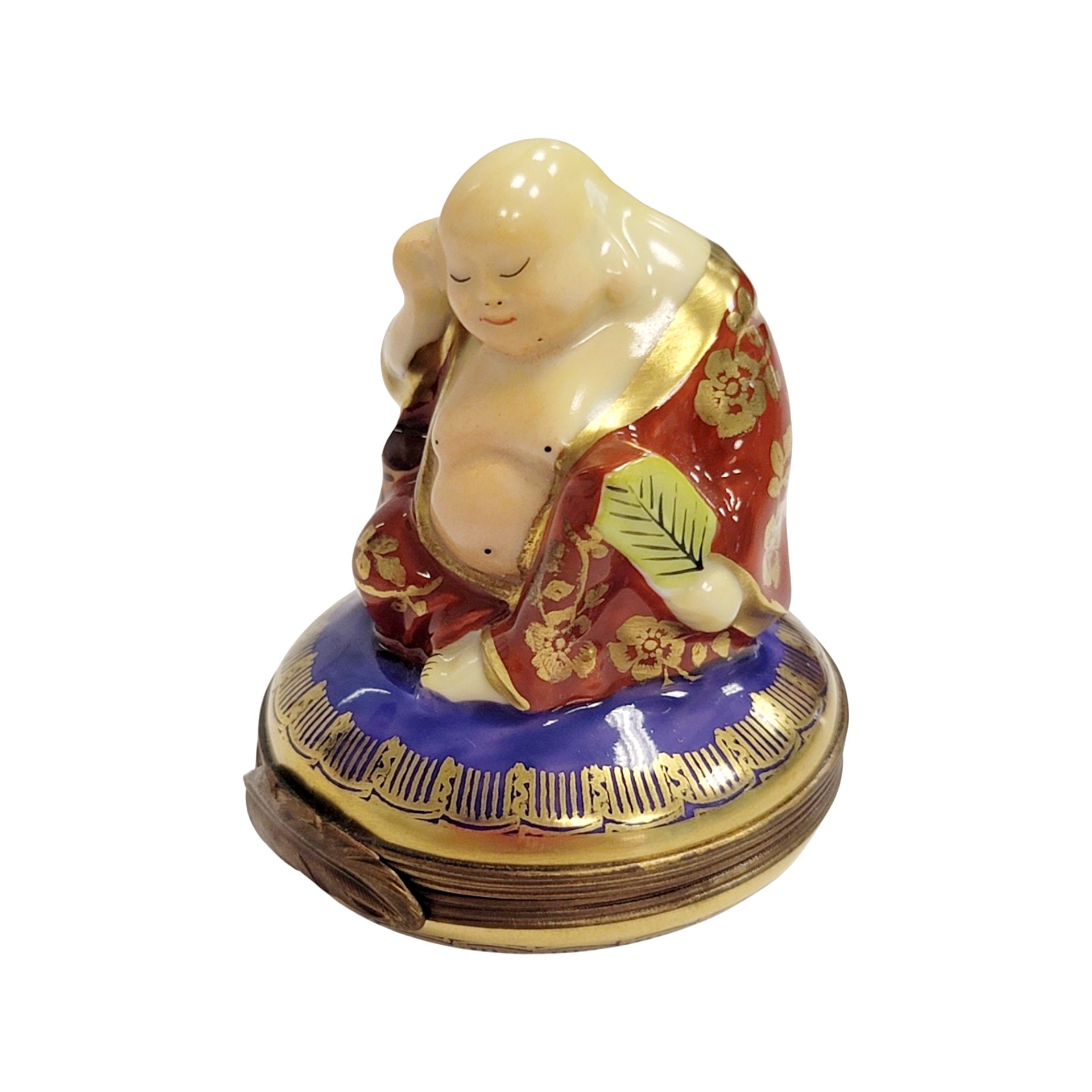 Buddha in Red Robe Limoges Box Porcelain Limoges religious spiritual travel myth French Trinket Box