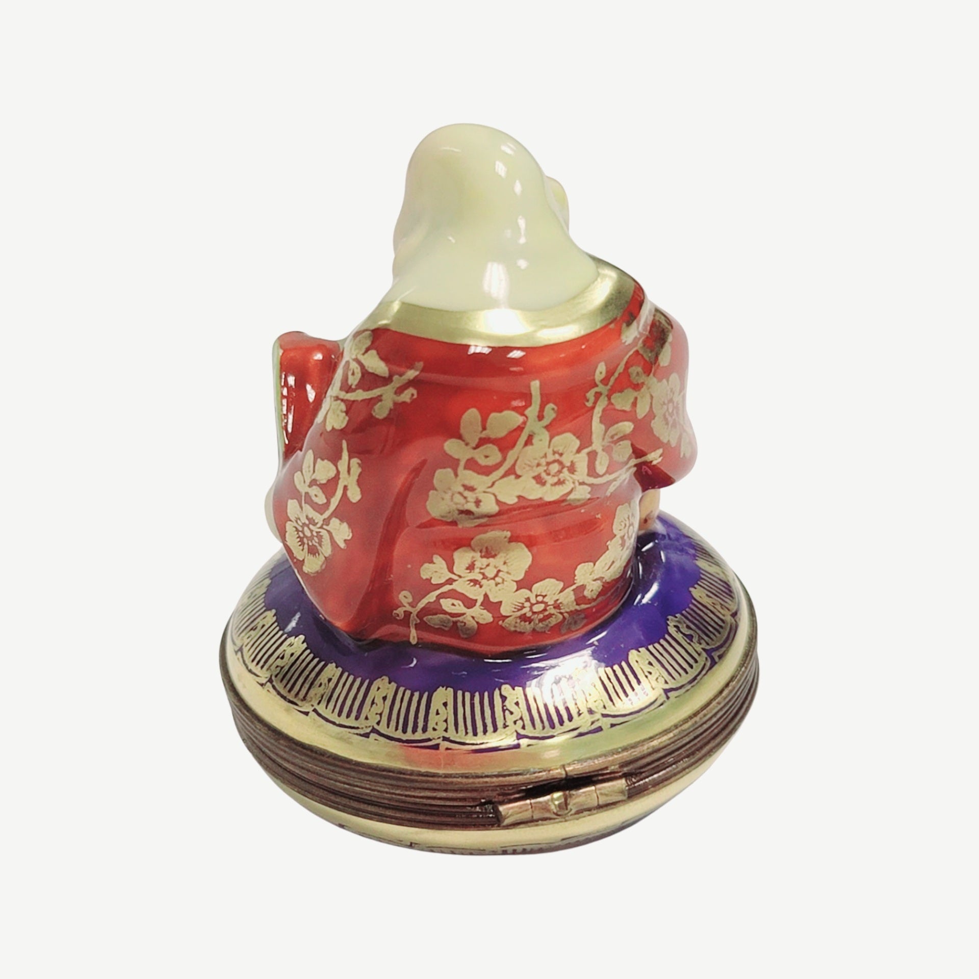 Buddha in Red Robe Limoges Box Porcelain Limoges religious spiritual travel myth French Trinket Box