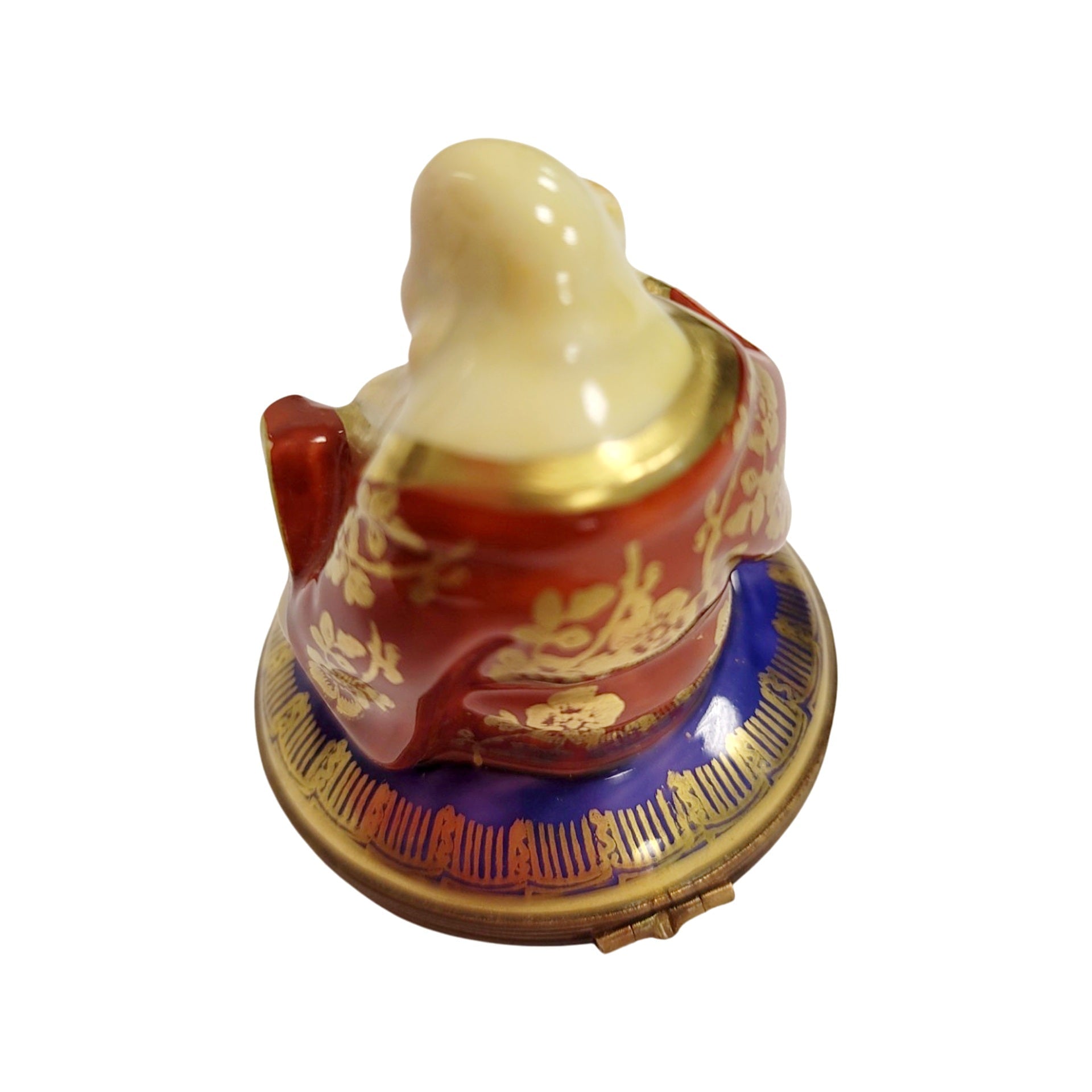 Buddha in Red Robe Limoges Box Porcelain Limoges religious spiritual travel myth French Trinket Box