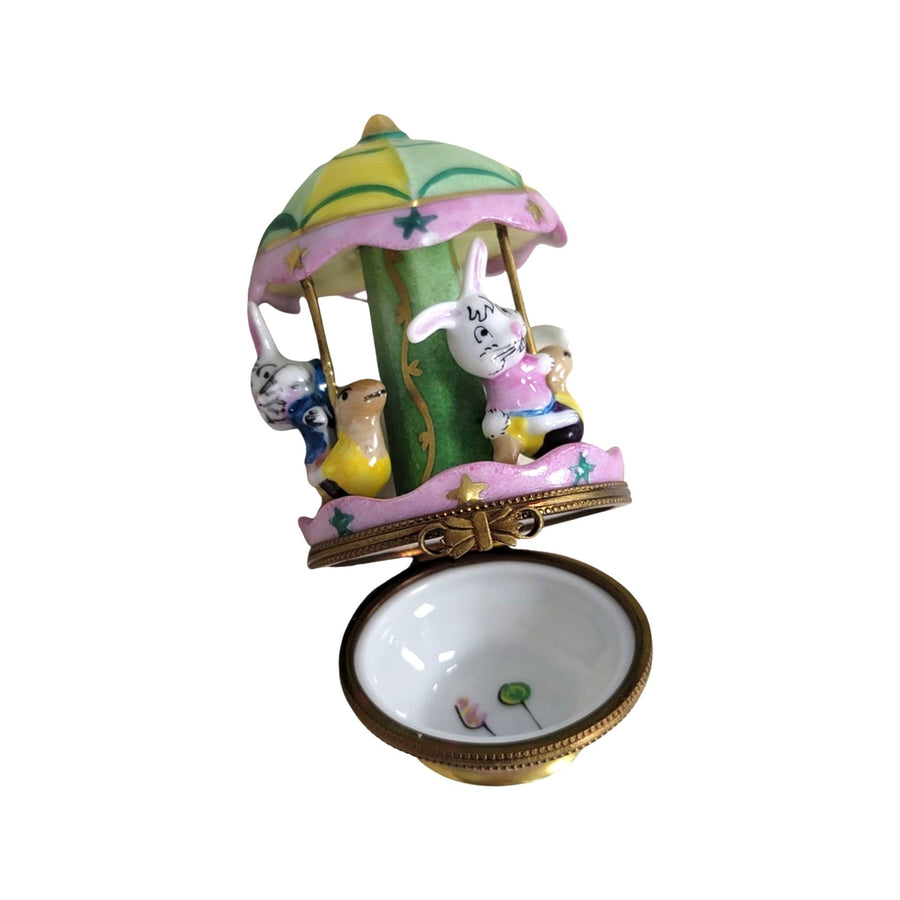 Bunny Carnival Ride Carousel Limoges Box Porcelain Figurine-Carnival-CH9J141