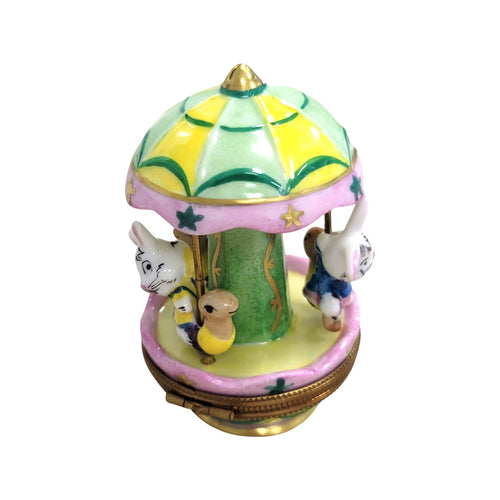 Bunny Carnival Ride Carousel Limoges Box Porcelain Figurine-Carnival-CH9J141