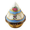 Burgundy Egg with Flowers limoges box Porcelain Limoges French Trinket Box