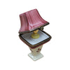 Burgundy Porcelain Table Lamp Porcelain Limoges furniture French Trinket Box