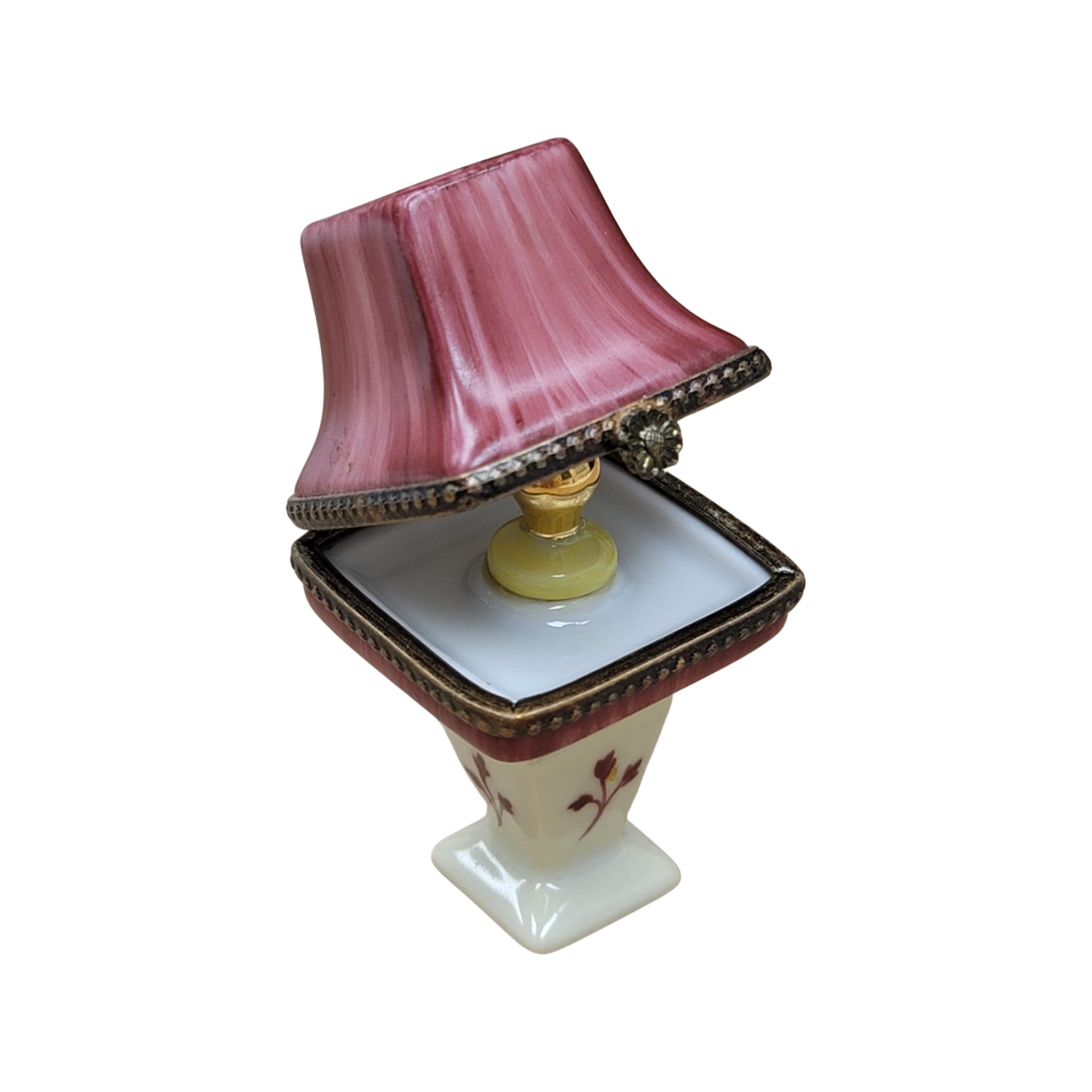 Burgundy Porcelain Table Lamp Porcelain Limoges furniture French Trinket Box